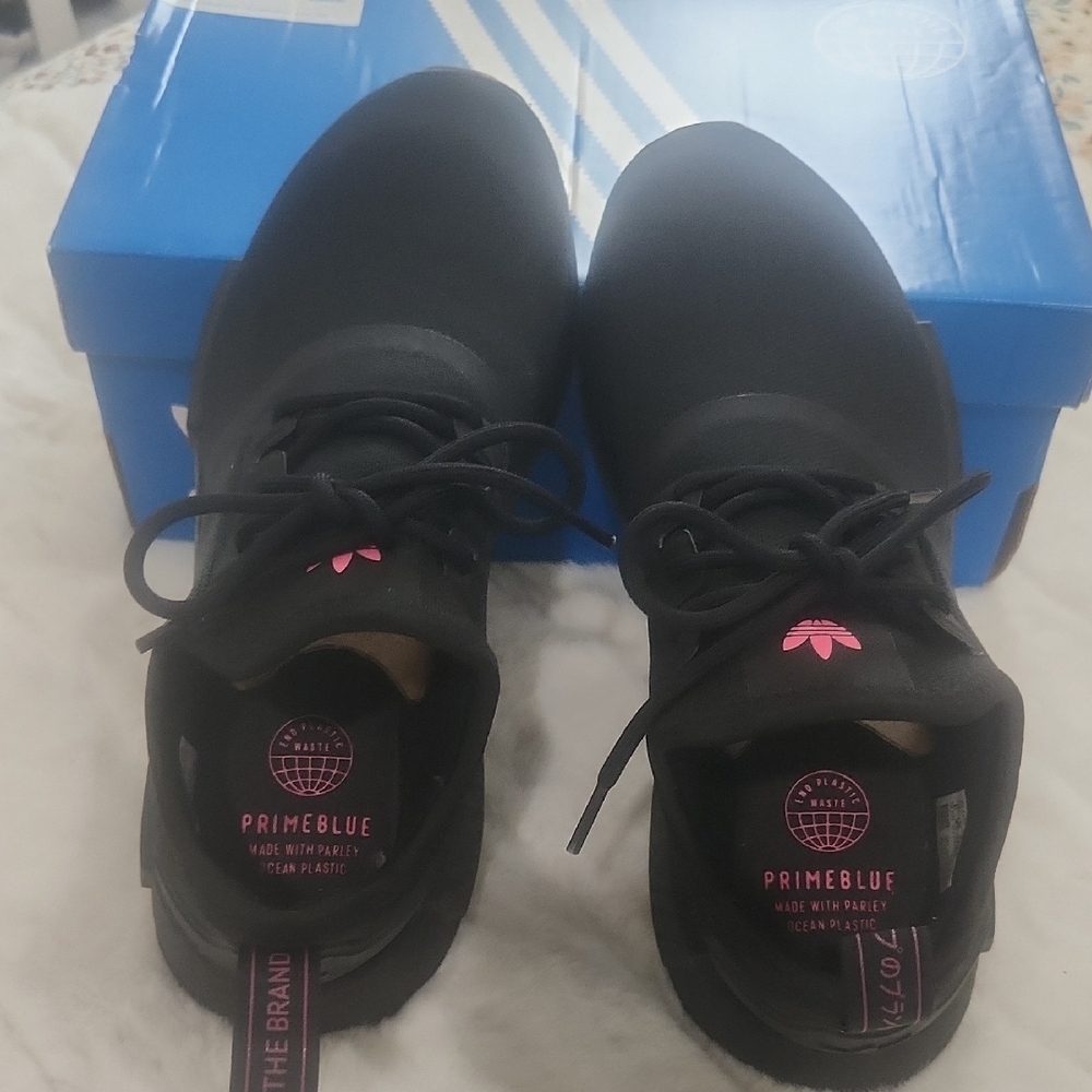 Adidas Black and Pink Primeblue Sneakers